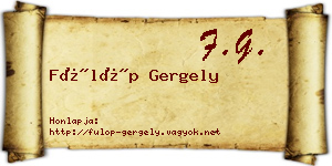 Fülöp Gergely névjegykártya